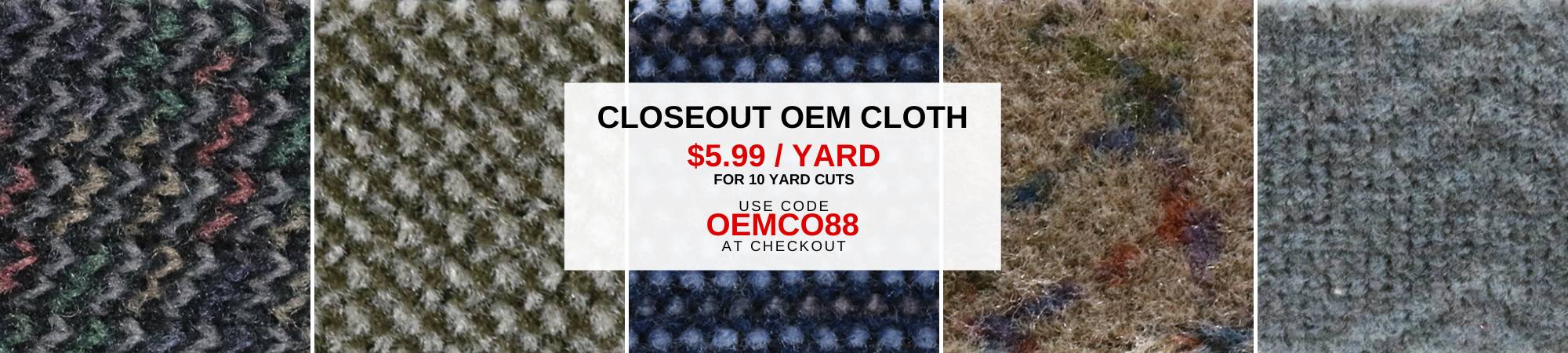 88% OFF 10 YARD CUTS OF OEM WITH CODE OEMCO88